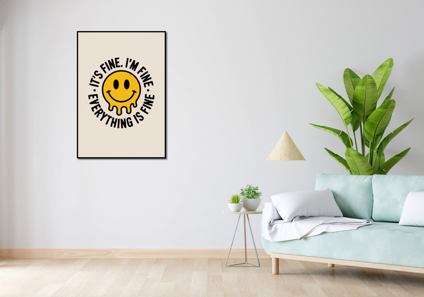 Plakat Motywacyjny Afirmacja Retro Vintage Do Salonu It's Fine