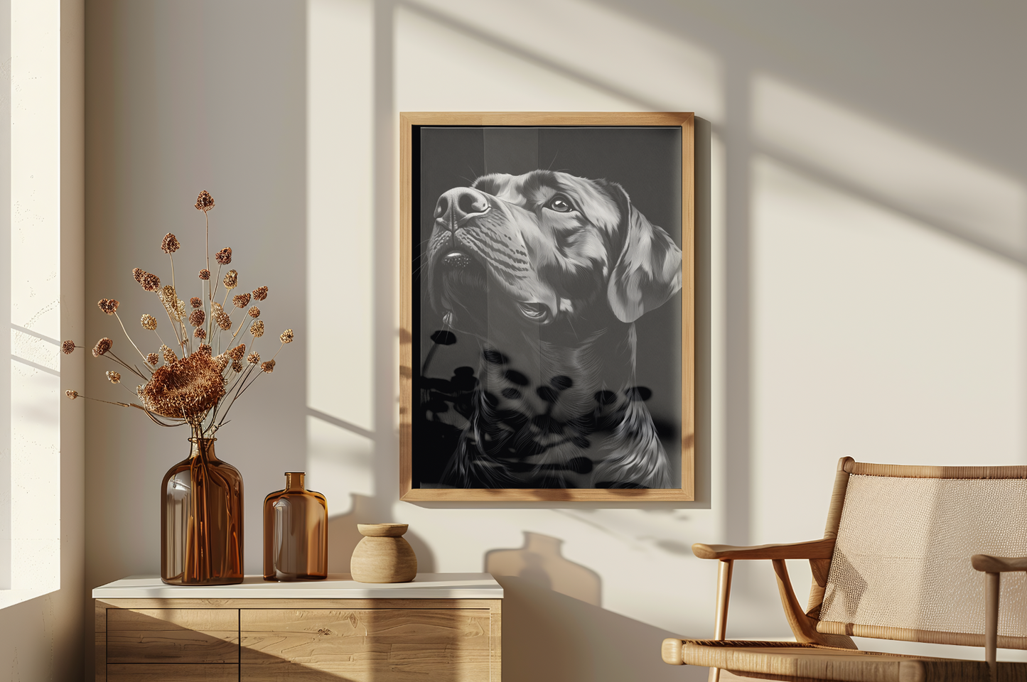 Plakat Labrador – Czarno-Biała Elegancja