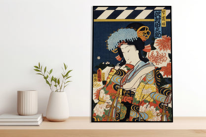 Gejsza w Kimono - Plakat Japoński Vintage