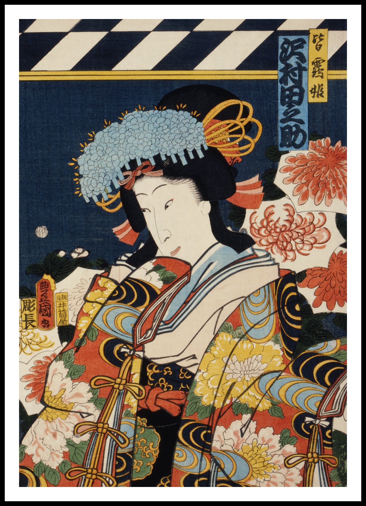 Gejsza w Kimono - Plakat Japoński Vintage