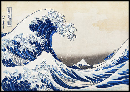 Plakat  Wielka Fala w Kaganawie Katsushika Hokusai Japoński Vintage