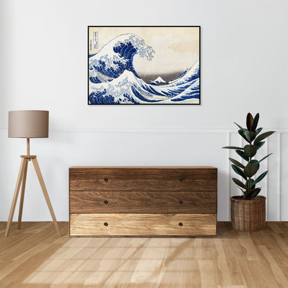 Plakat  Wielka Fala w Kaganawie Katsushika Hokusai Japoński Vintage