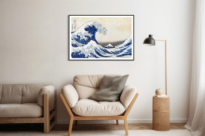 Plakat  Wielka Fala w Kaganawie Katsushika Hokusai Japoński Vintage