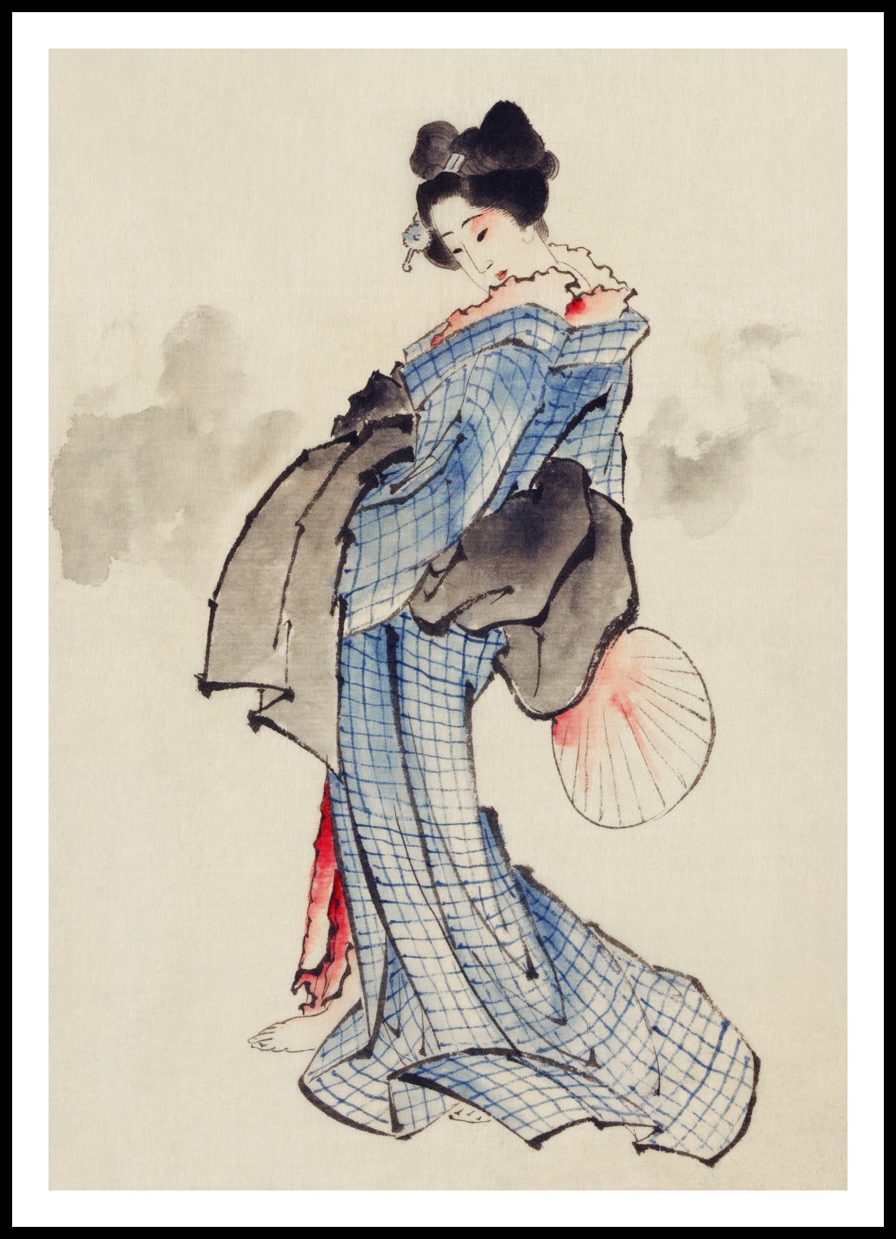 Plakat  Gejsza Katsushika Hokusai Japoński Vintage do Salonu