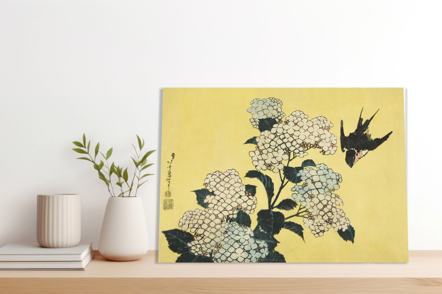 Obraz  Hydrangea and Swallow, Hokusai Japoński Vintage do Salonu