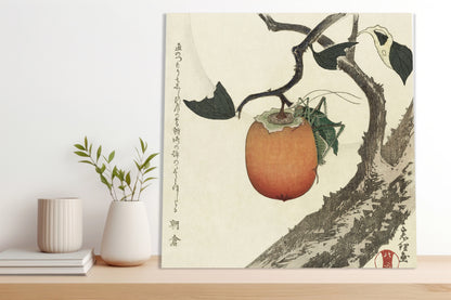 Obraz  Grasshopper and Persimmon, Hokusai Vintage do Salonu
