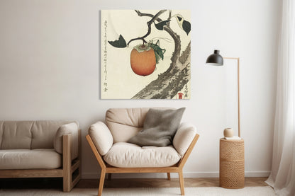Obraz  Grasshopper and Persimmon, Hokusai Vintage do Salonu