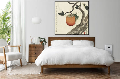 Plakat  Grasshopper and Persimmon, Hokusai Vintage do Salonu