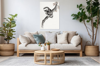 Obraz  Japanese Owl, Hokusai Japoński Vintage do Salonu
