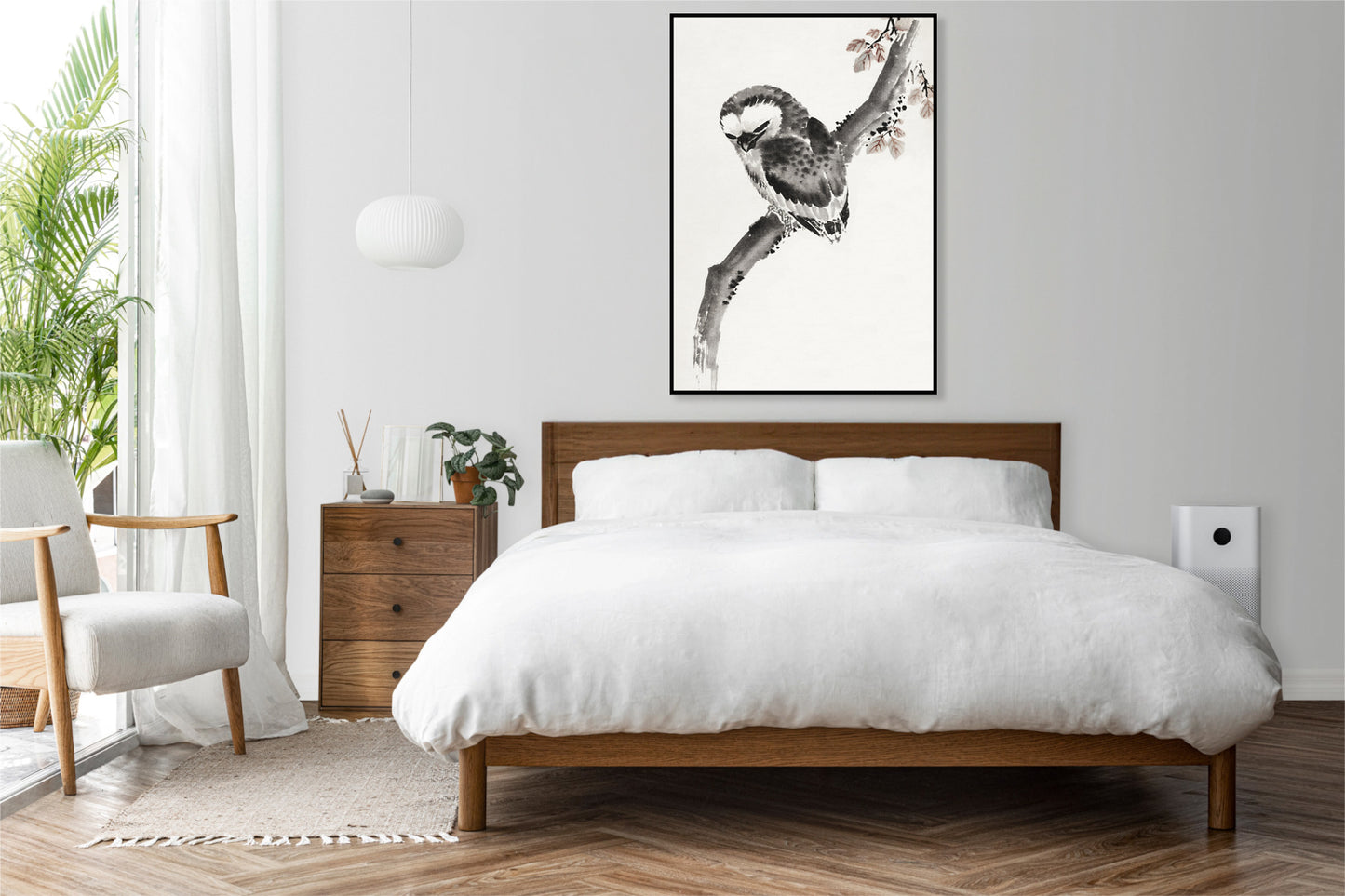 Plakat  Japanese Owl, Hokusai Japoński Vintage do Salonu