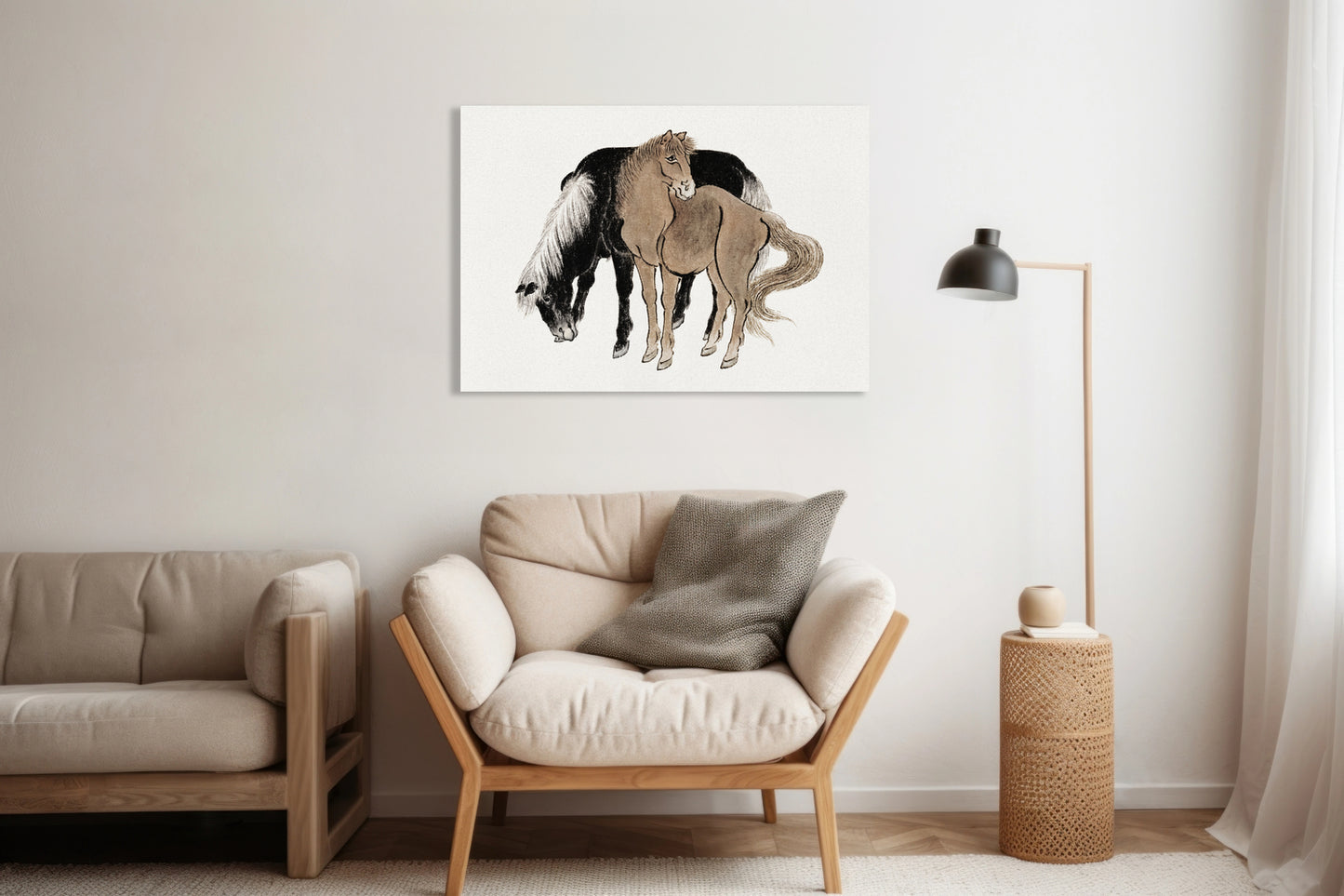 Obraz   Horses Sketches, Hokusai Japoński Vintage do Salonu