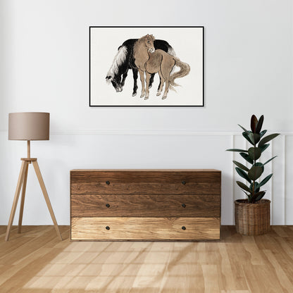 Plakat   Horses Sketches, Hokusai Japoński Vintage do Salonu