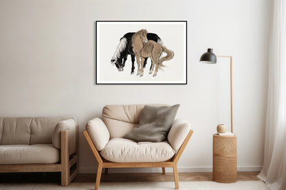 Plakat   Horses Sketches, Hokusai Japoński Vintage do Salonu