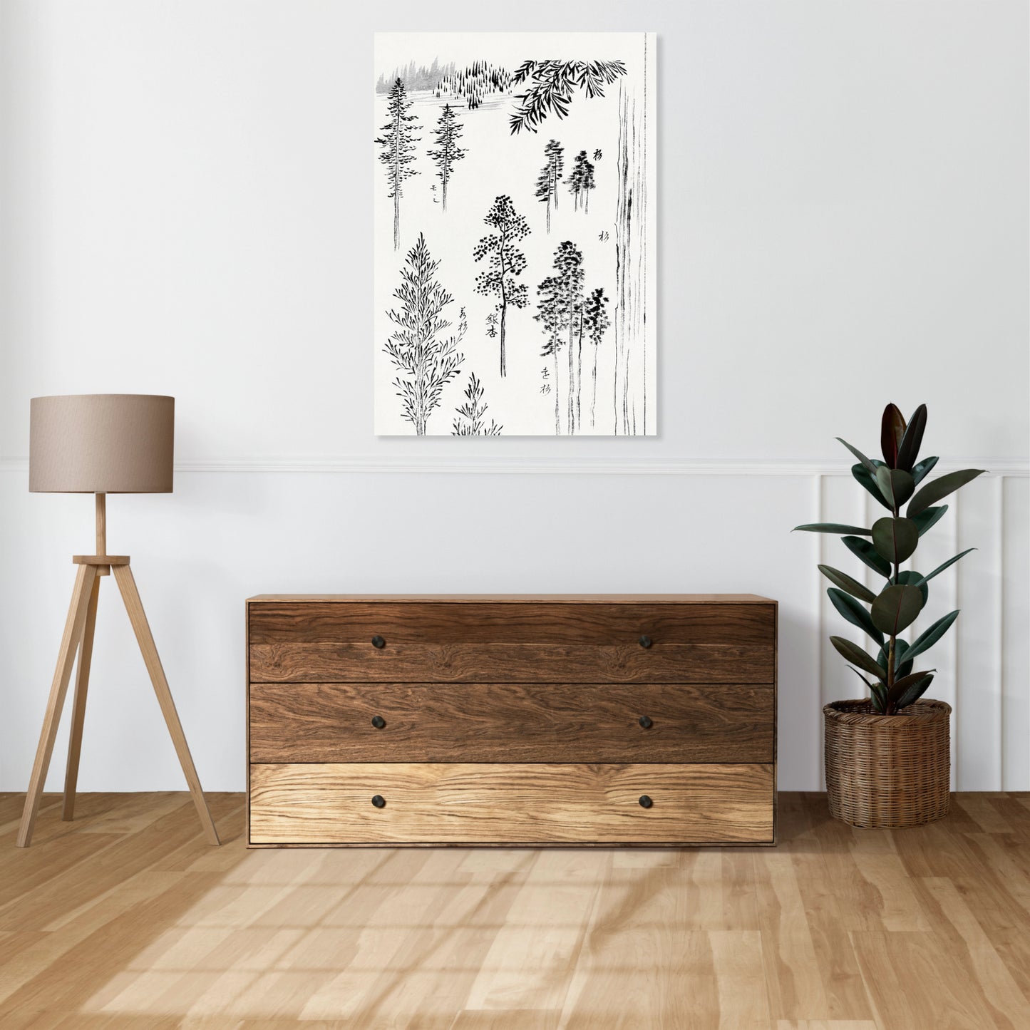 Obraz  Pine Trees, Hokusai Japoński Vintage do Salonu