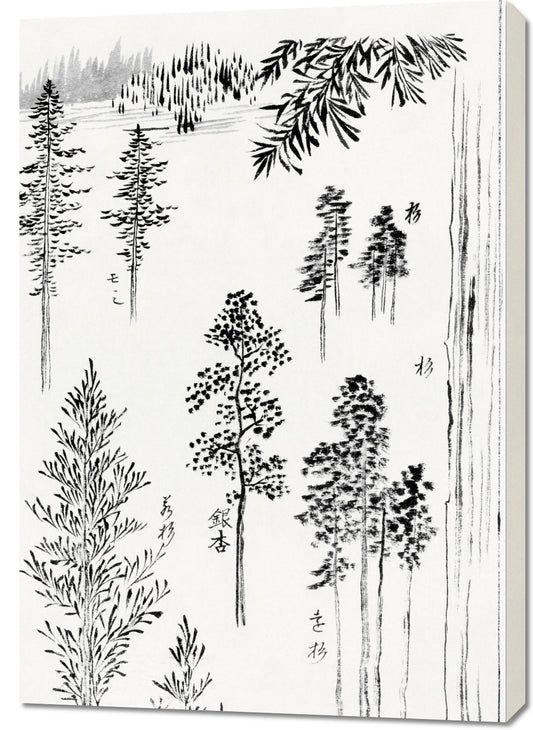 Obraz  Pine Trees, Hokusai Japoński Vintage do Salonu