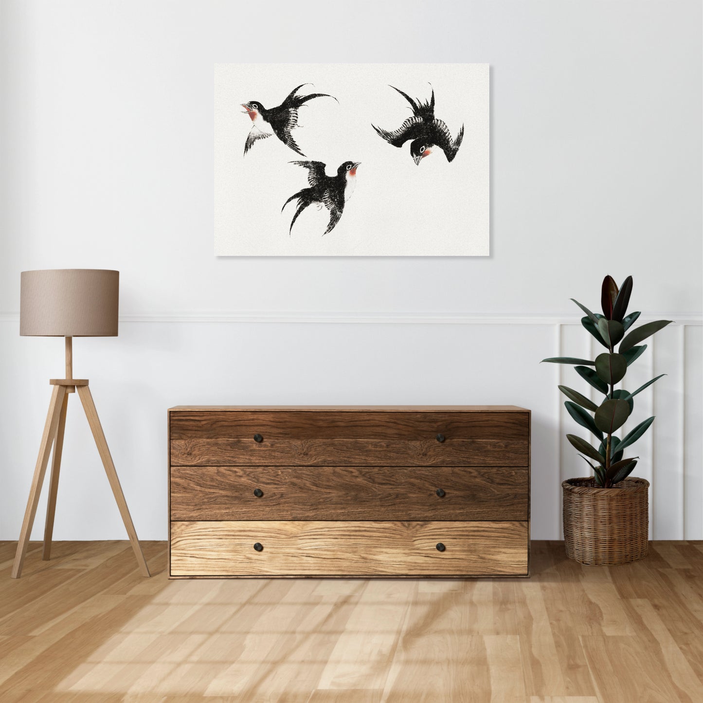 Obraz  Birds, Hokusai Japoński Vintage do Salonu