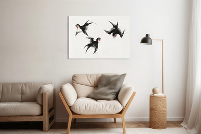 Obraz  Birds, Hokusai Japoński Vintage do Salonu