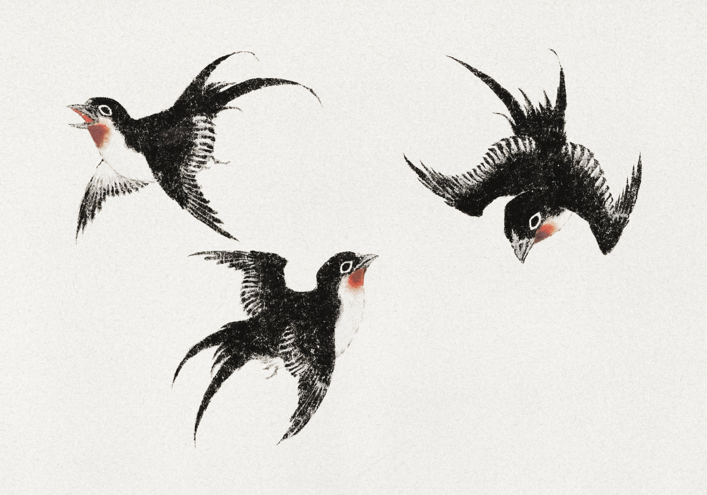 Plakat  Birds, Hokusai Japoński Vintage do Salonu