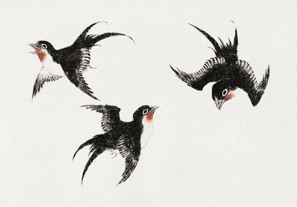 Plakat  Birds, Hokusai Japoński Vintage do Salonu