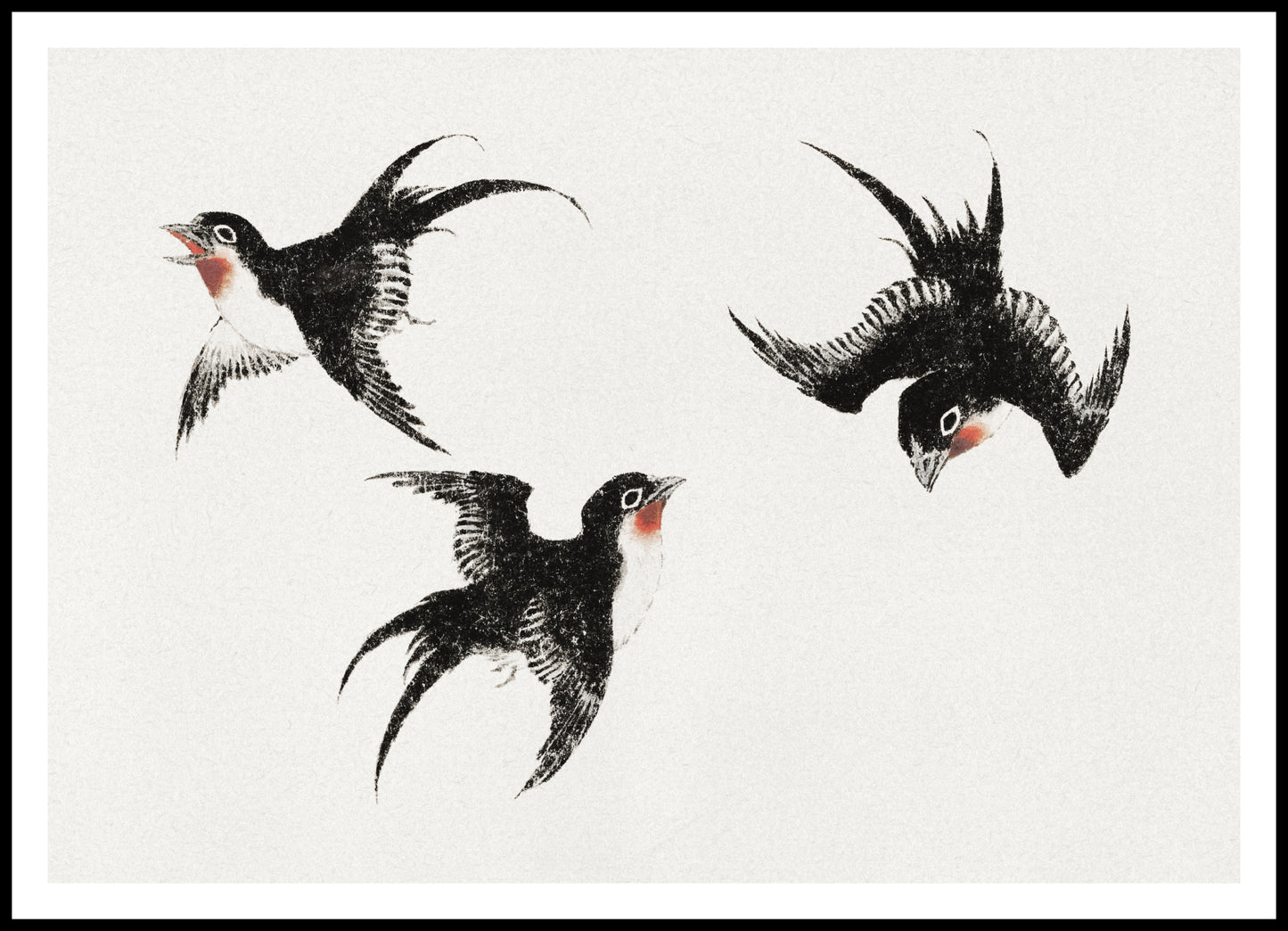 Plakat  Birds, Hokusai Japoński Vintage do Salonu