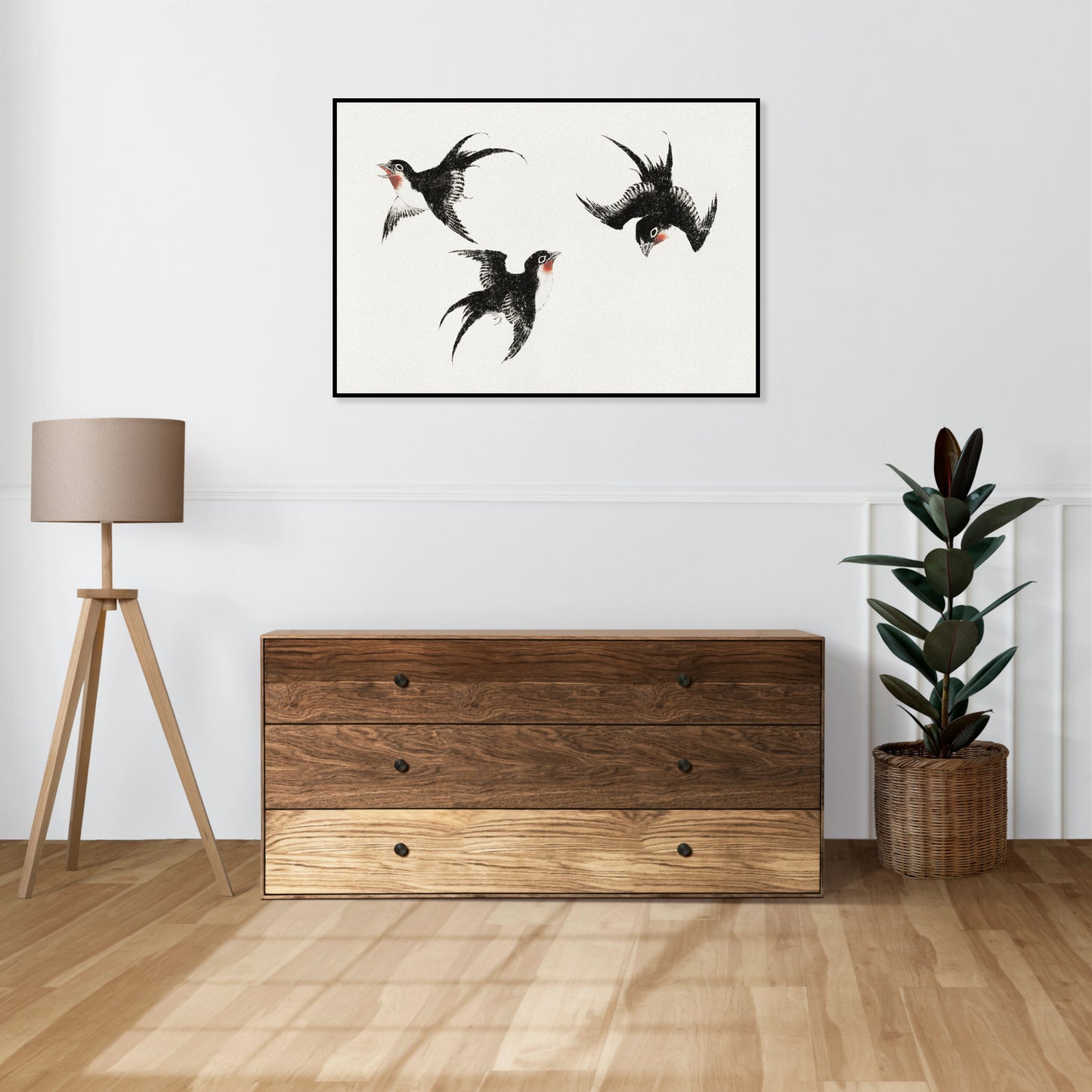 Plakat  Birds, Hokusai Japoński Vintage do Salonu