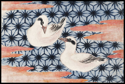 Plakat  Birds 2, Hokusai Japoński Vintage do Salonu