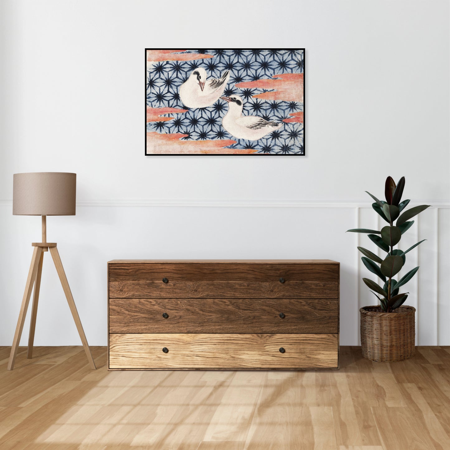 Plakat  Birds 2, Hokusai Japoński Vintage do Salonu