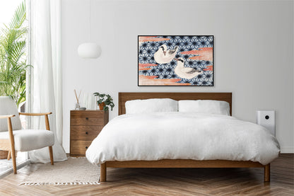Plakat  Birds 2, Hokusai Japoński Vintage do Salonu