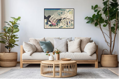 Plakat  Minamoto no Muneyuki Ason, Hokusai Japoński Vintage do Salonu