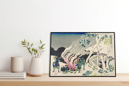 Plakat  Minamoto no Muneyuki Ason, Hokusai Japoński Vintage do Salonu
