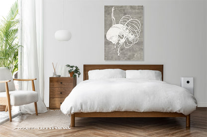 Obraz  Skull and Ribcage, Hokusai Japoński Vintage do Salonu