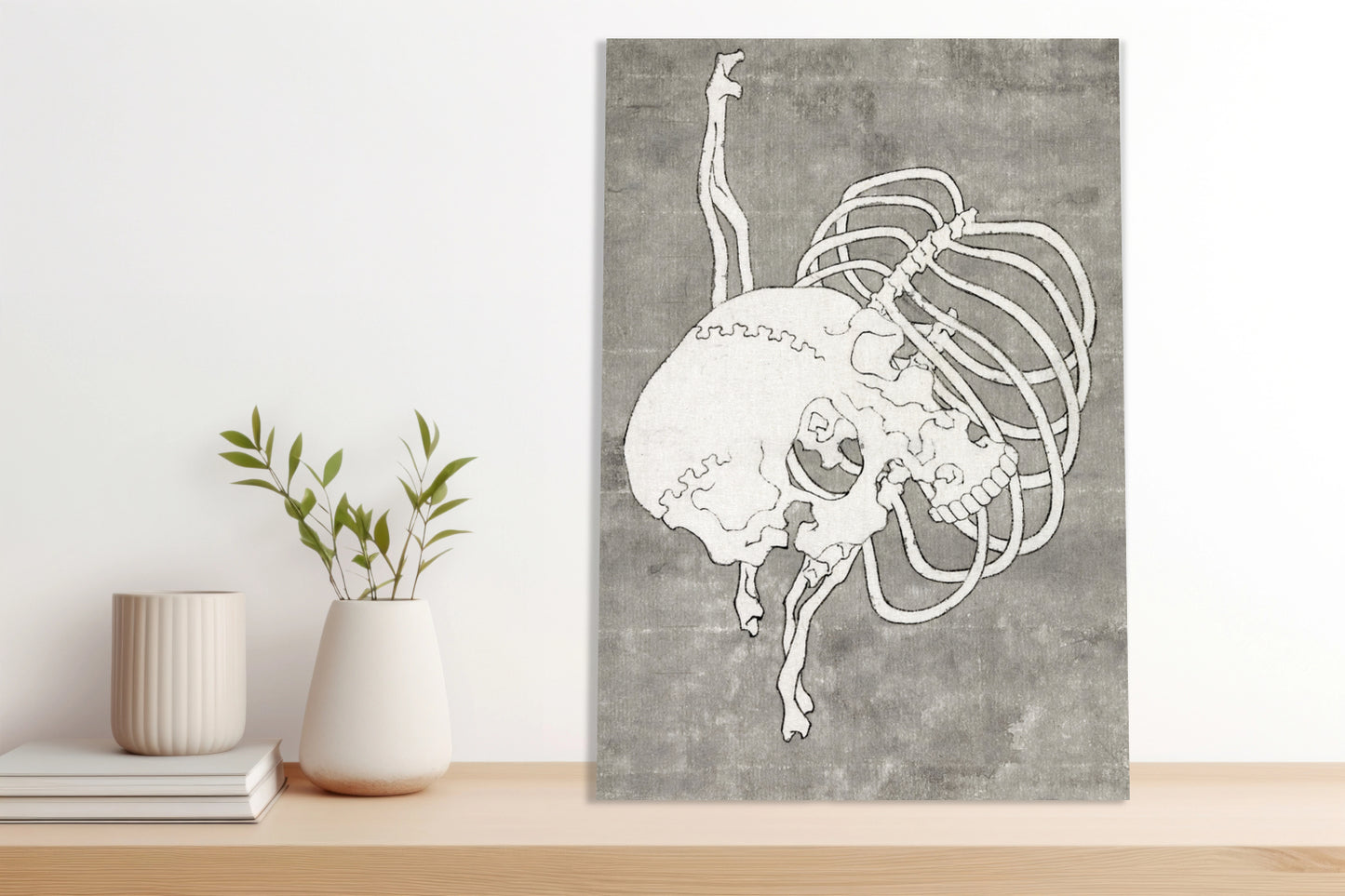 Obraz  Skull and Ribcage, Hokusai Japoński Vintage do Salonu