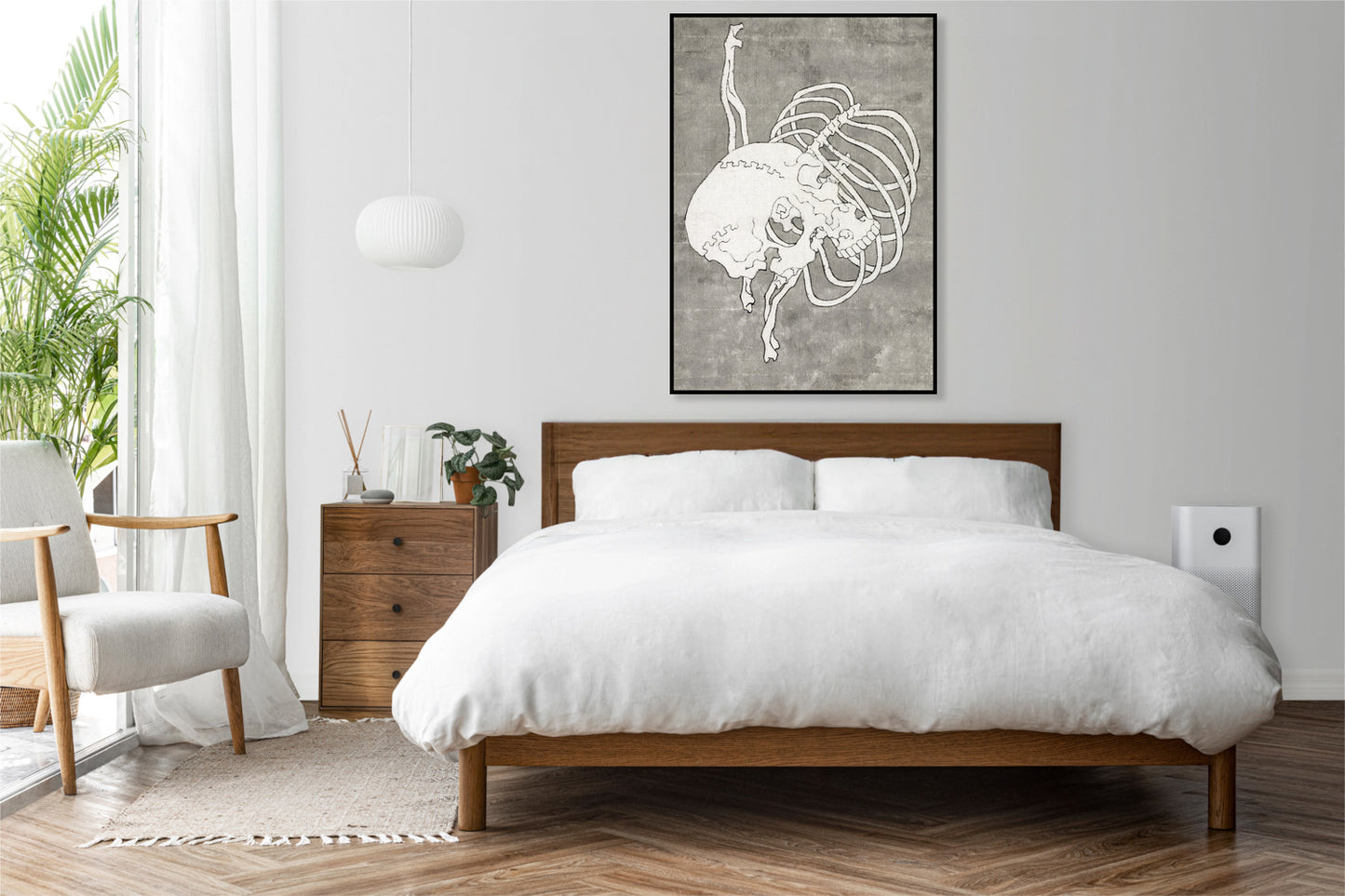 Plakat  Skull and Ribcage, Hokusai Japoński Vintage do Salonu