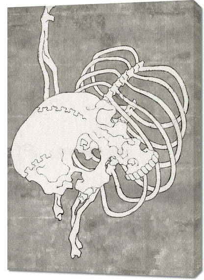 Obraz  Skull and Ribcage, Hokusai Japoński Vintage do Salonu