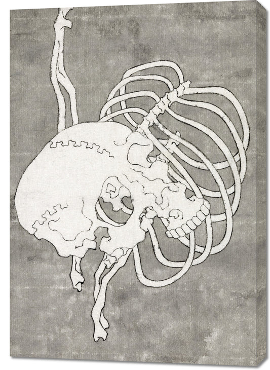 Obraz  Skull and Ribcage, Hokusai Japoński Vintage do Salonu