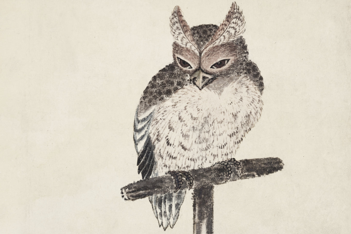 Plakat  Owl 2, Hokusai Japoński Vintage do Salonu