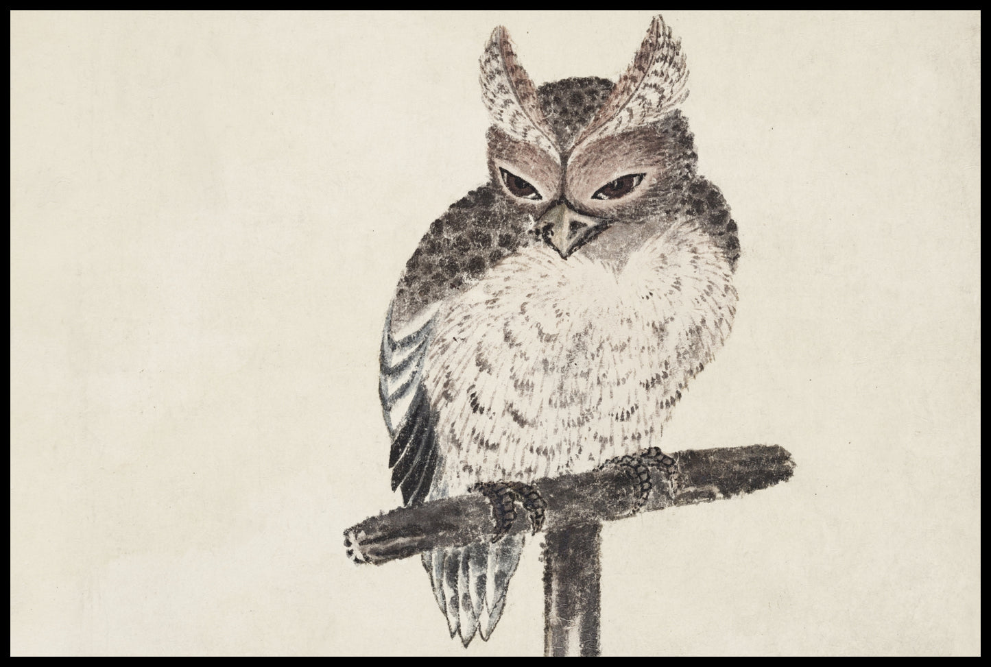 Plakat  Owl 2, Hokusai Japoński Vintage do Salonu