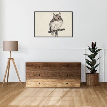 Plakat  Owl 2, Hokusai Japoński Vintage do Salonu