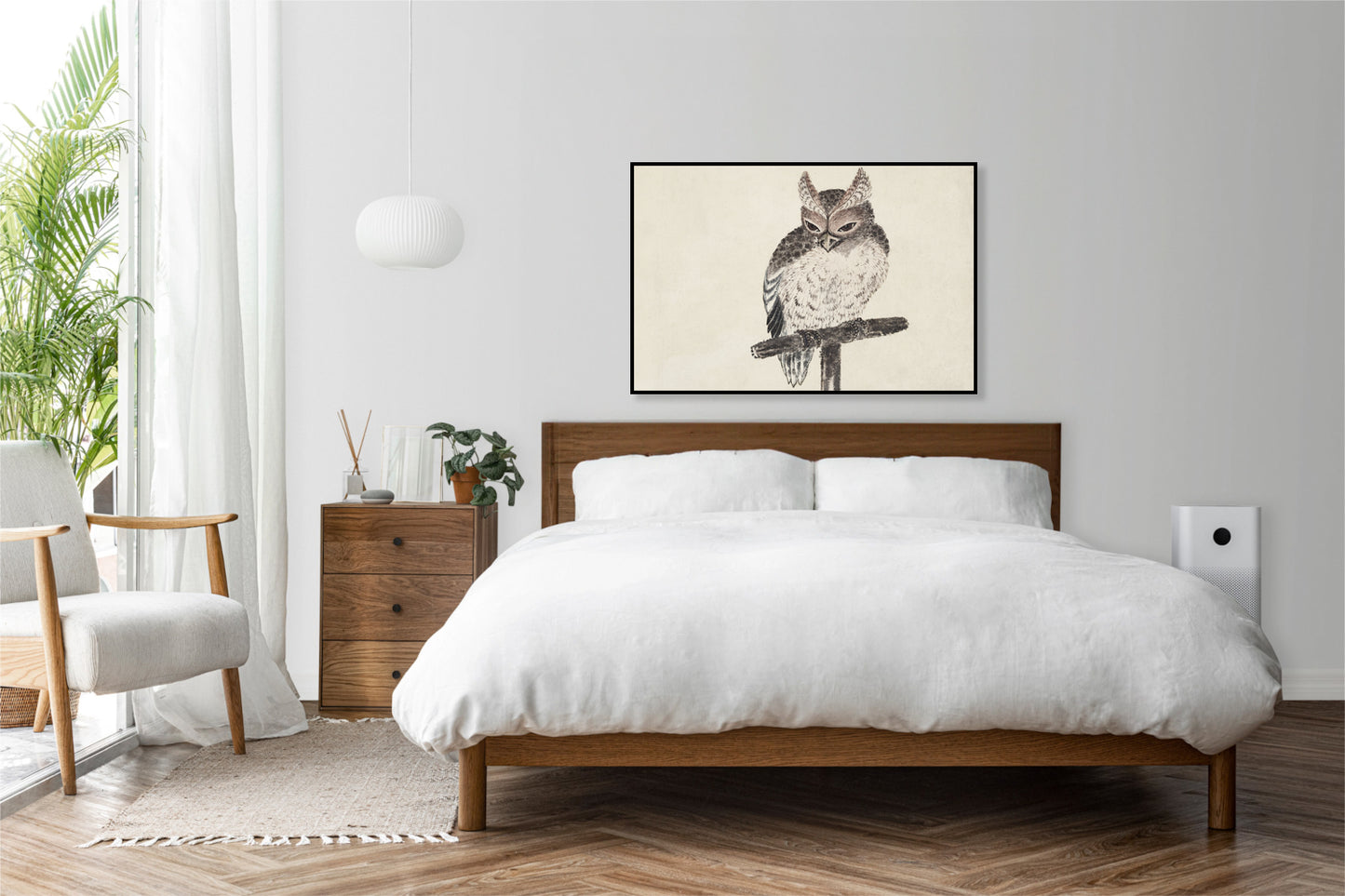 Plakat  Owl 2, Hokusai Japoński Vintage do Salonu