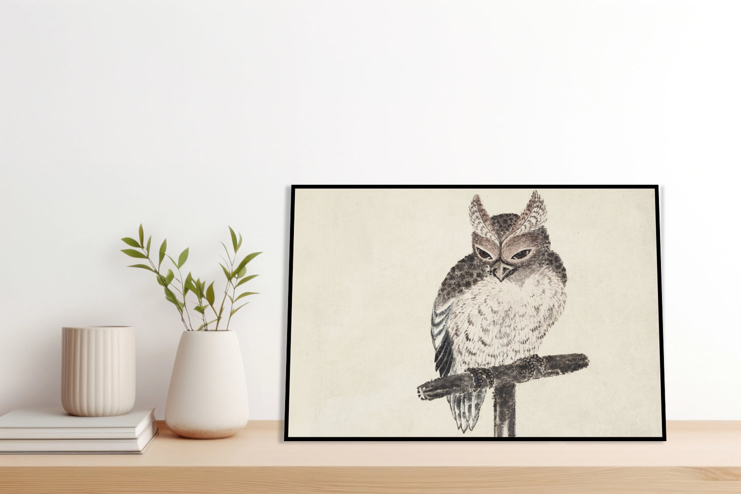 Plakat  Owl 2, Hokusai Japoński Vintage do Salonu
