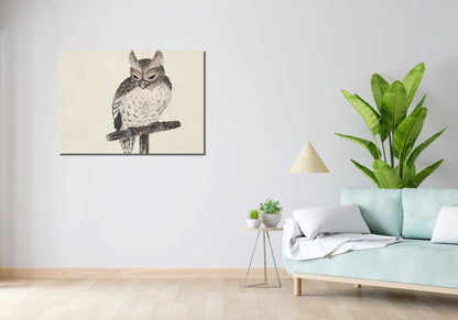 Obraz  Owl 2, Hokusai Japoński Vintage do Salonu