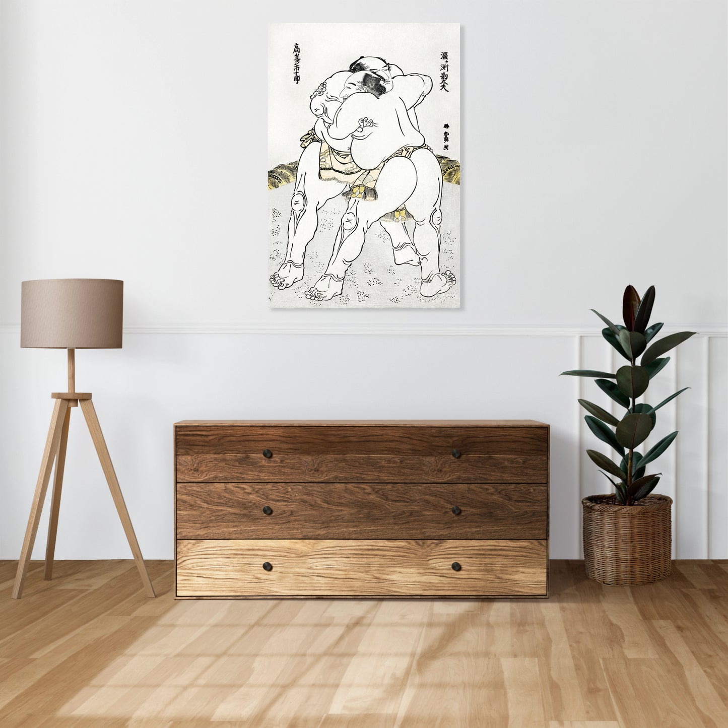 Obraz  Sumo Wrestlers, Hokusai Japoński Vintage do Salonu
