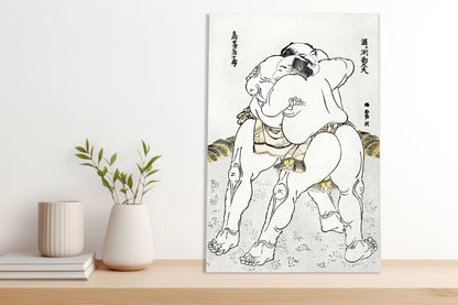 Obraz  Sumo Wrestlers, Hokusai Japoński Vintage do Salonu