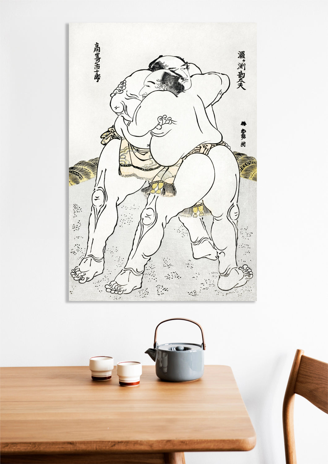 Obraz  Sumo Wrestlers, Hokusai Japoński Vintage do Salonu