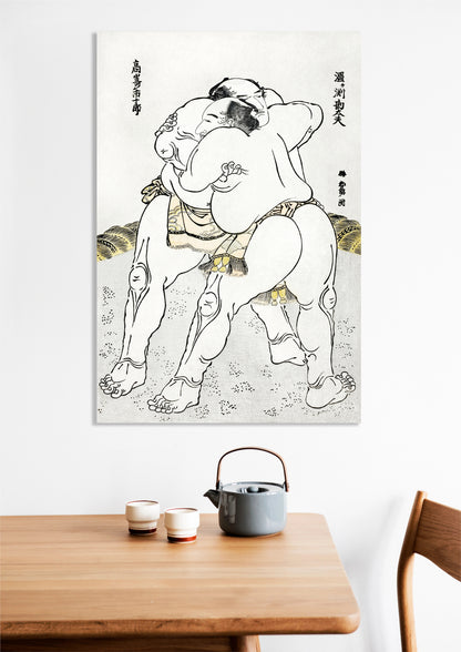 Obraz  Sumo Wrestlers, Hokusai Japoński Vintage do Salonu