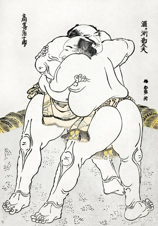 Plakat  Sumo Wrestlers, Hokusai Japoński Vintage do Salonu