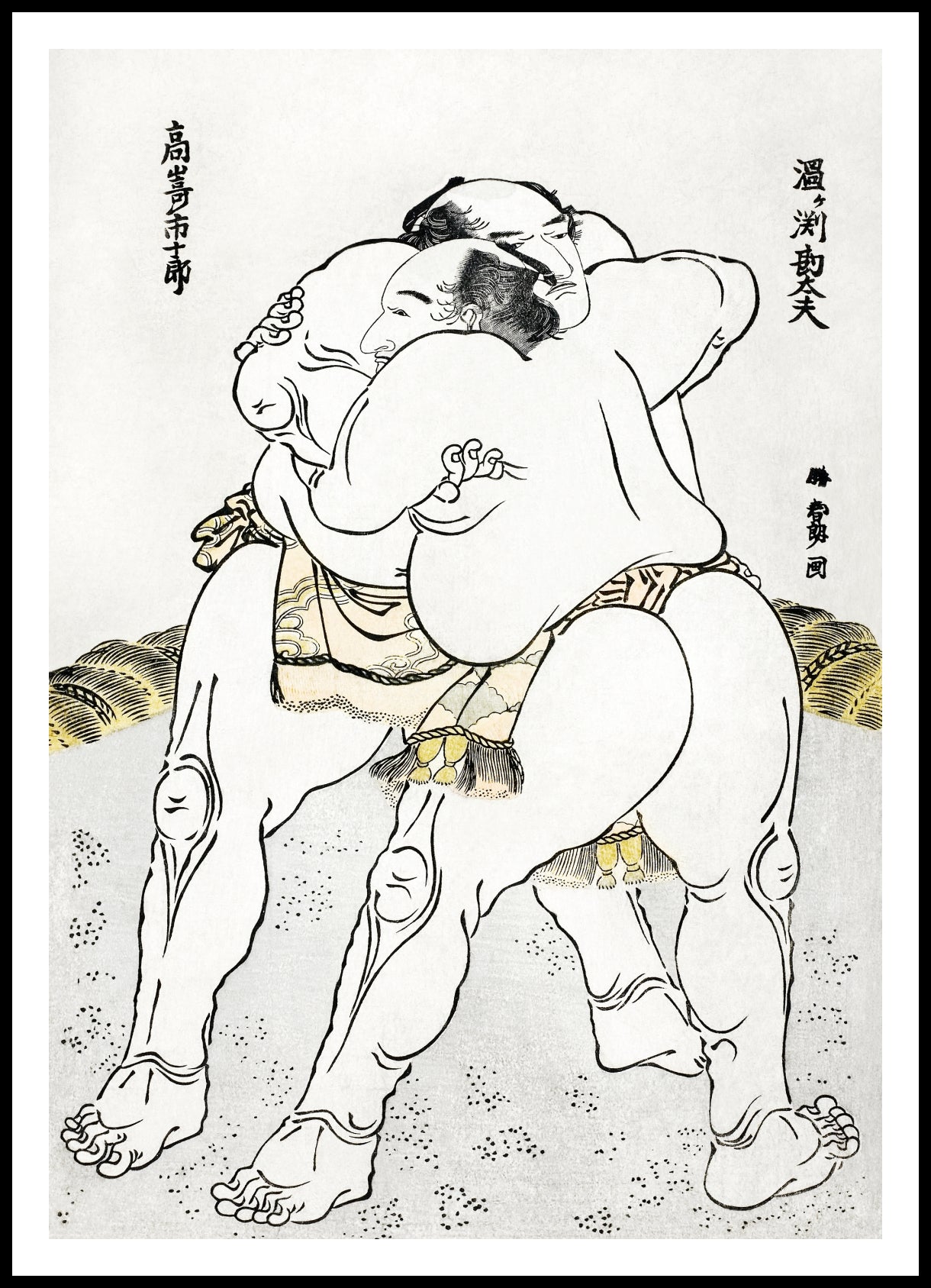 Plakat  Sumo Wrestlers, Hokusai Japoński Vintage do Salonu
