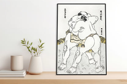 Plakat  Sumo Wrestlers, Hokusai Japoński Vintage do Salonu