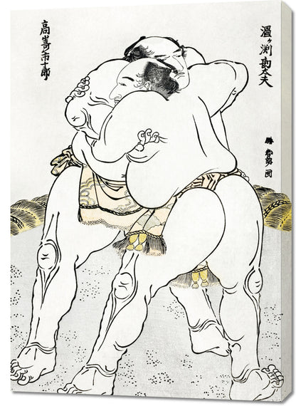 Obraz  Sumo Wrestlers, Hokusai Japoński Vintage do Salonu