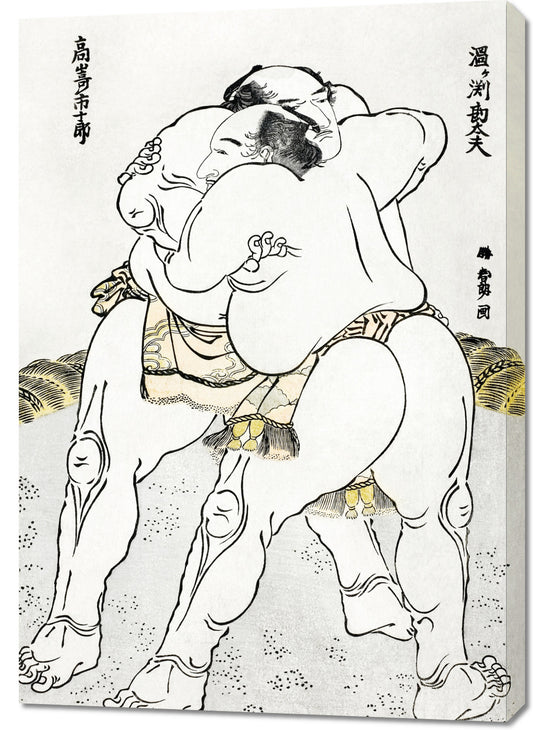 Obraz  Sumo Wrestlers, Hokusai Japoński Vintage do Salonu